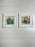 Kathryn White Vintage Series Violet & Lily of the Valley 5" x 5" Wall Plaques