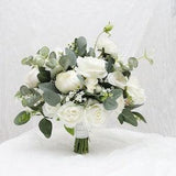 A&F White Rose Wedding Bouquet,  Wedding Bouquet, Bridal Bouquet, Bridesmaids Bouquet,  Classic Wedding White Peony Bouquet