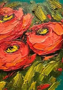 Impasto Flowers Oil painting original Signed Ukrainian Art Peony Bouquet Artwork