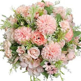 3pcs Artificial Flowers Bouquet Fake Peony Silk Hydrangea Light Pink