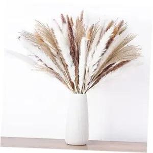 100PCS Natural Dried Pampas Grass Bouquet, Dried Flowers for Fall Decor, Boho