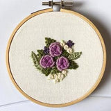 Purple Bliss Rose Bouquet Finished Embroidery Art