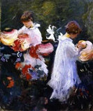 Oil painting flowers art young girl Carnation-Lily-Lily-Rose-John-Singer-Sargent