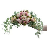 Wedding Arch Flowers Artificial Peony Eucalyptus Wreath Floral Swag Garland