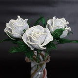 Rose bouquet, white roses, beaded bouquet, beaded roses, french beaded flower, eternal roses, artificial roses, decorative flowers