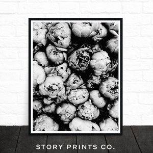 Peony Print, Flower Print, Peony Art, Black and White Poster, Black and White Photography, Minimalist Photos, Floral Print, Printable Art