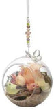 Ganz E9 Wedding Home Decor Peach Peony Floral Bird Terrarium 5in Ornament