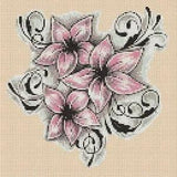Pink Lilies Counted Cross Stitch Chart No. 6.504