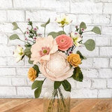 Spring peony & dogwood bouquet, felt flowers