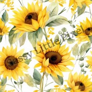 Sunflower Seamless Pattern ?? Repeating Image of the Sunflower Flower. Floral Design File Seamlessly Repeats. 100% Satisfaction Guaranteed.