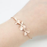 Bracelet rose gold flowers, orchids, flower bracelet, bridal jewelry, wedding jewelry, bridesmaids