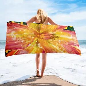 Lily... Beach Towel | DESIGNER | ART | DESIGN | PEACH | FLOWER | BEAUTIFUL