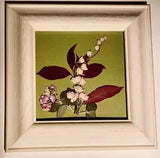 New Dried Flower Picture Naturals by Druskoff Spring Floral White Wood Frame