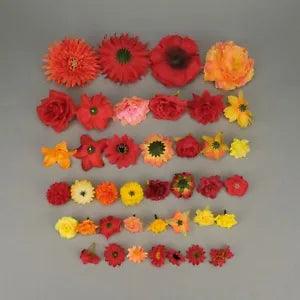 40X/pack Yellow Artificial Silk Flower Head combo Set Bulk DIY Crafts Acessory