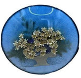 Vintage Taxidermy Dried Flowers Art Picture Round Oval Frame Hinge/Wall Hanging