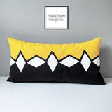 Modern Outdoor Pillow Cover, Geometric Pillow Cover, Sunflower Yellow, Black & White, Decorative Sunbrella Cushion Cover, Rhombus, Mazizmuse