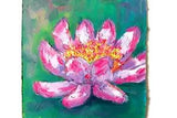 Oil painting landscape Water lilies original style Claude Monet. No frame. 6"x6"