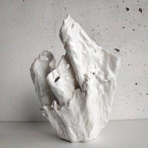 Large orchid planter pot. Handmade white sculptural vase. 1st mothers day.