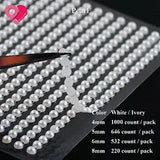 10x Self Adhesive Round Pearls Crystal Bling Stickers Bead Trim Flat Back iPhone