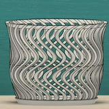 Wide groovy orchid pot planter with drainage holes modern stylish trendy orchid pot for gifts, birthdays, Mother's day, Spring
