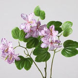 Bauhinia Spray with Leaves, Real Touch Orchid Tree Bloom, Artificial Flower Craft, Home Floral Decor, Wedding Party Arrangement Centerpiece