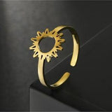 Sun Flower Ring,Adjustable Ring,18K Gold-Silver Ring,Minimalist Ring,Elegant Ring,Sun Flower Jewelry,Sun Flower Accessory,Gift for Women,Her