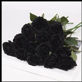 Black Real Touch Silk Roses, DIY Florals /Wedding decorations /Home decoration/ | Gifts/ DIY Bouquets/Centrepiece/Supply/Kitchen Decoration