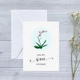 Orchid One Of A Kind Greeting Card | Folded Blank Card for Birthday, Anniversary, Graduation, Valentine's Day | For Plant Lovers