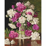 Cross-stitch kit  Red and White Peonies B608  Luca-S