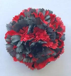 3.5" Red & Black Carnation Artificial Silk Flower Hair Clip Wedding Prom Party