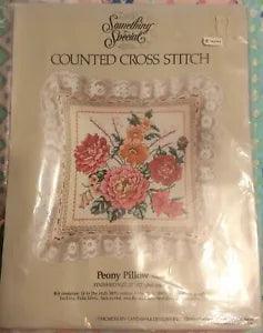 Counted Cross Stitch - "Peony Pillow"