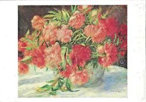 VTG Postcard Art Auguste Renoir Peonies Flowers