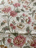 Vintage Fabric Carnation  Flowers Floral