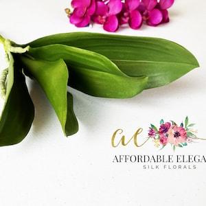 12" Artificial Orchid Leaf, Phalaenopsis Orchid Plant, Real Touch Orchid Leaves, Silk Flowers, Orchid Centerpiece, Faux Orchid Leaves, Fake