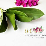12" Artificial Orchid Leaf, Phalaenopsis Orchid Plant, Real Touch Orchid Leaves, Silk Flowers, Orchid Centerpiece, Faux Orchid Leaves, Fake