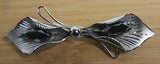 Vintage CC Flower Pin Brooch Sterling Silver Onyx Marquise Calla Lily Bow