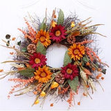 Sunflower Wreath Fall Wreaths For front door Harvest Artificial Flower Fall Wreath Outdoor Autumn Wreath Wall D??cor Thanksgiving Wreath