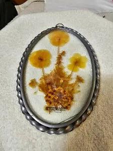 Dried Real Flower Glass Wall Hanging Lasting Impression Handcrafted in the USA