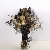 Black gold bouquet, gothic wedding bouquet with gold roses, black gold wedding bouquet