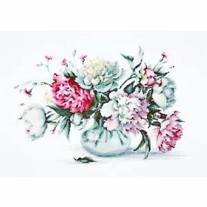 Cross-stitch kit  Peonies B2263  Luca-S  18ct