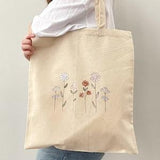 Minimal Floral Tote Bag, Canvas Tote Bag, Graphic Tote Bag, Shoulder Tote Bag, Line Drawing
