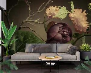 3D Peony Buds Garden Flowers Wallpaper Wall Mural Peel and Stick Wallpaper 88