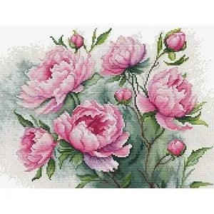 Cross-stitch kit luca-s B7019 The Charm of The Peonies 29x22cm