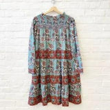 NEW LISTINGVictoria Dunn || Peony Dress Smocked Yoke in Burnt Sienna Floral XS