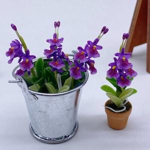 3 pieces Miniature Orchid Miniature Garden Dollhouse 1:12