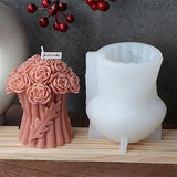Rose Bouquet Hand Bouquet Scented Candle Silicone Mold,diy Flower Candle Scented Plaster Ornament Mold