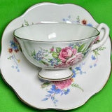 Rosina - Cup & Saucer - (#5181) English Bone China - "Pink Rose Bouquet"