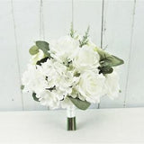 White Roses Wedding Bouquet, Bridesmaid Bouquet, Hydrangeas Wedding Bouquet, Bridal Bouquet, Floral Bouquet, Rustic Eucalyptus Bouquet