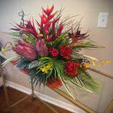 Stunning Large Heliconia  Arrangement. Bird of Paradise Tropical Arrangement. Orchids Centerpiece. Artificial,  37???x 17???x18"          aaa