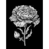 Carnation Flower Black and White Linocut Print Huge Art Print Picture 18X24 In